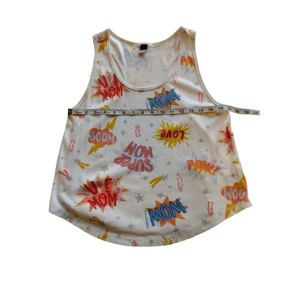 Old Navy Top Womens Medium Mom Tank Colorful Comic - Picture 3 of 9